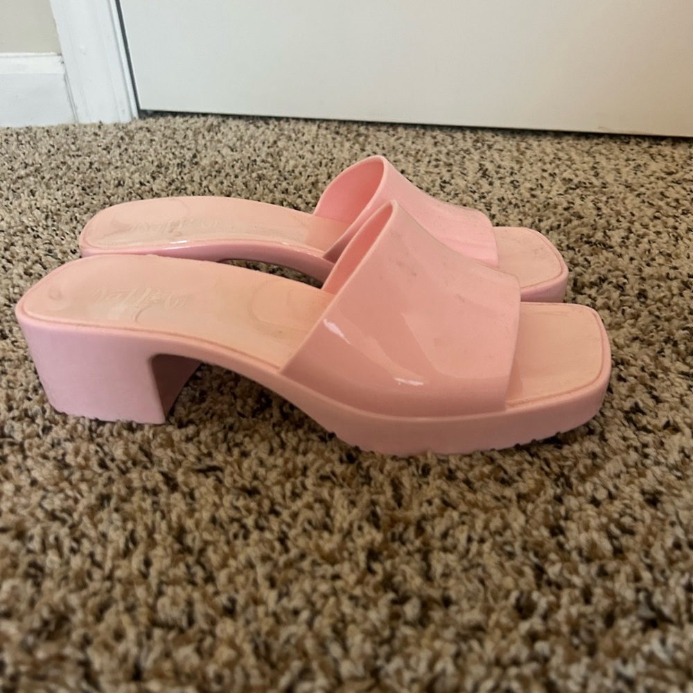 light pink jelly heels